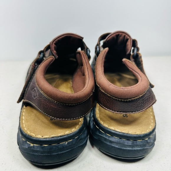 Skechers Men\'s Size 13 Brown Leather Hook & Loop Fisherman Sandals 60230 main image 3